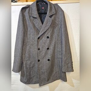 Men's Gray Double-Breasted Coat